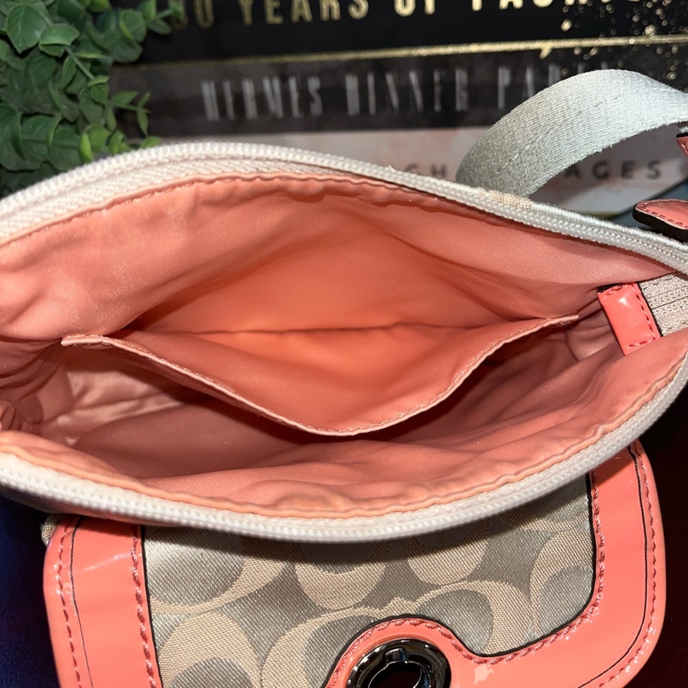 Coach Beige and Coral Crossbody Bag - Picture 7 of 8